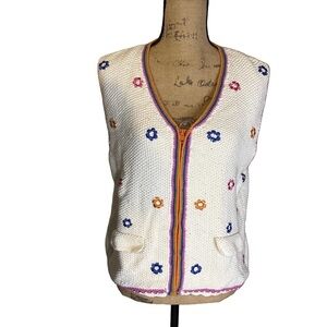 Vintagee NWT Eagles Eye knitted zippered vest large